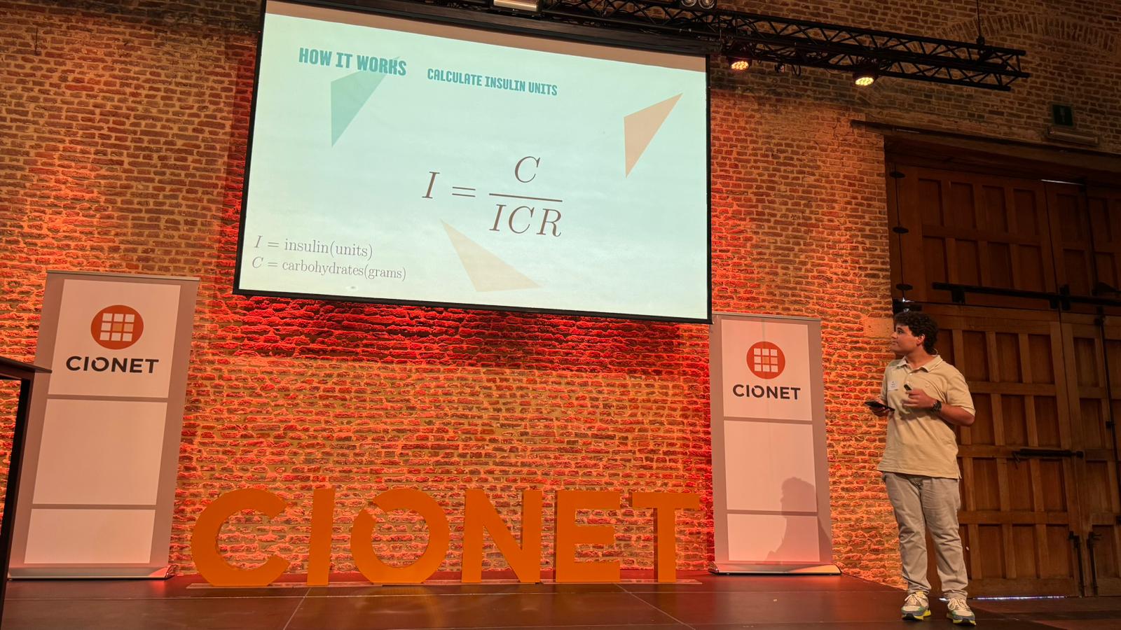 Detail of the CIONET Award certificate and IINTS logo